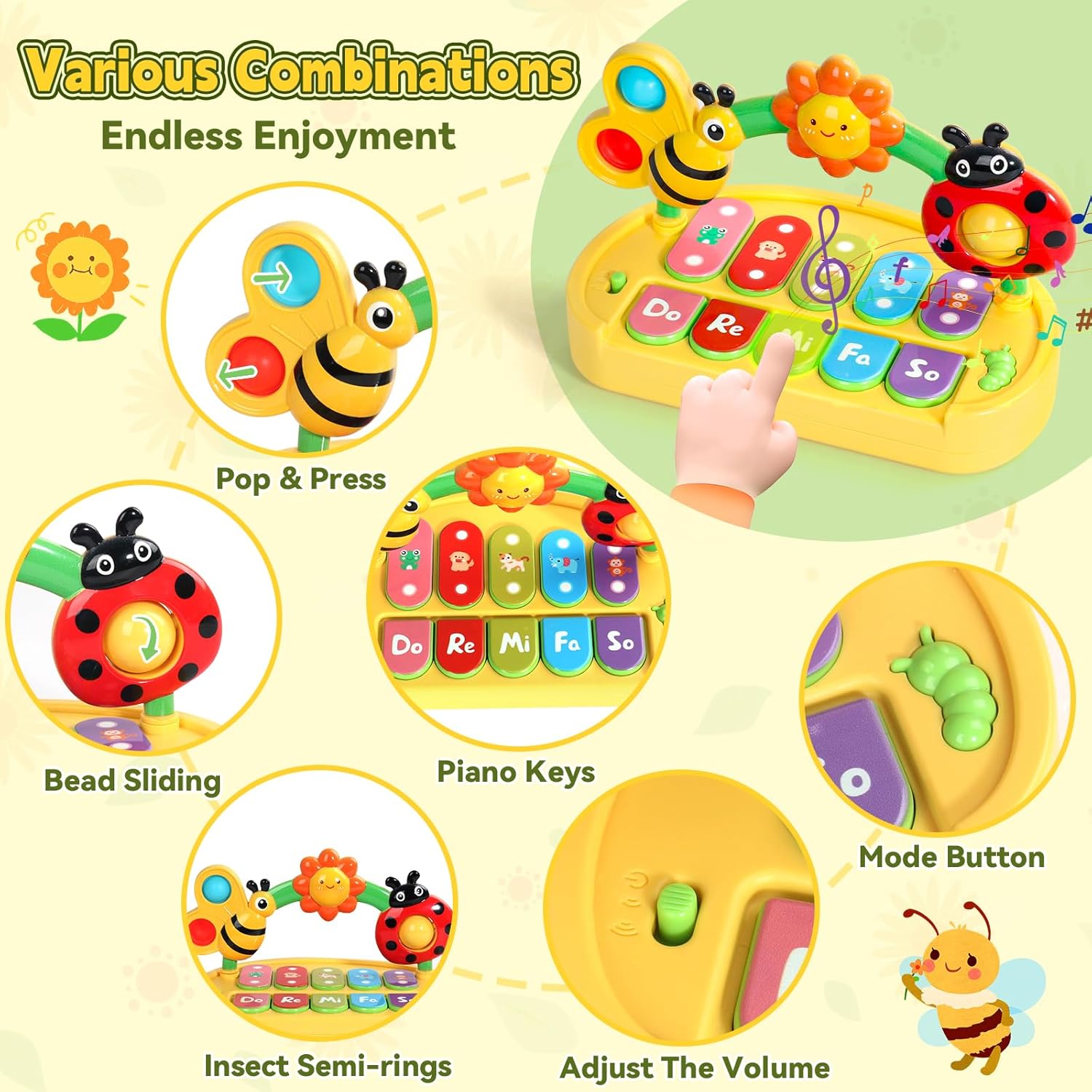 Brinquedo Bebe Até 6 meses com piano musical